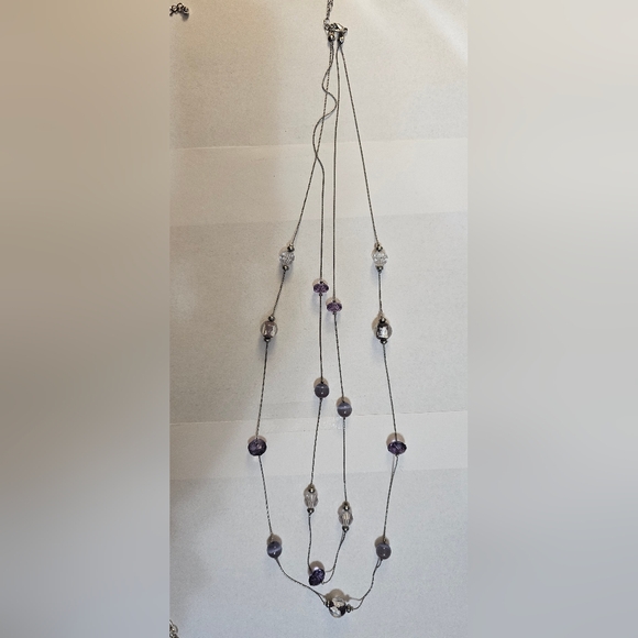 Purple Beaded Layer Necklace - Picture 3 of 5